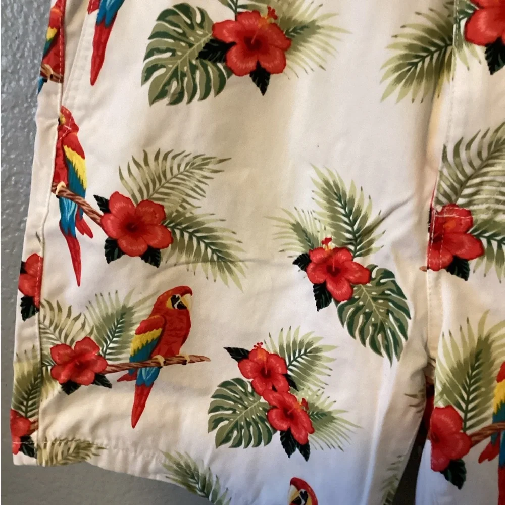 Forever 21 Tropical Parrot and Hibiscus Print Shorts
